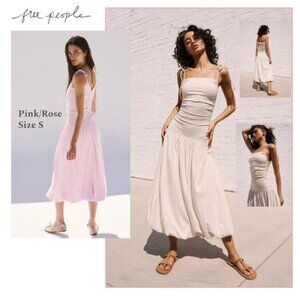 NWT Free People Liza Drop-Waist Convertible Midi Dress | Size Small